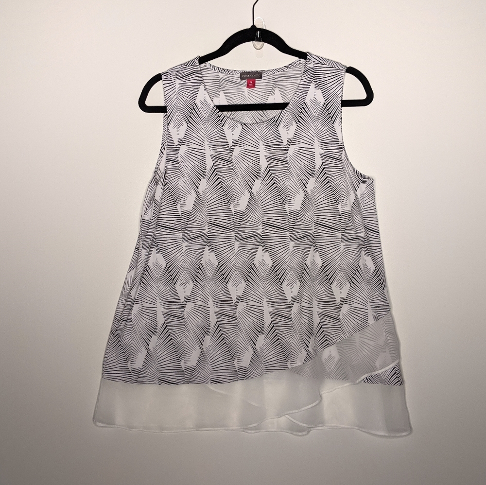 Vince Camuto sleeveless geometric asymmetrical top